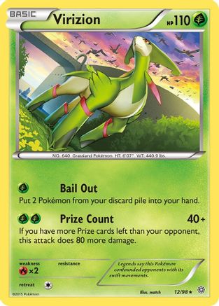 Virizion 12/98 - XY  Ancient Origins Holofoil
