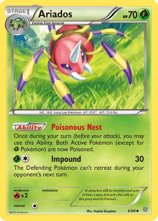 Ariados 6/98 - XY  Ancient Origins Reverse Holofoil