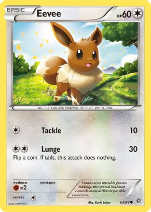 Eevee 63/98 - XY  Ancient Origins Reverse Holofoil