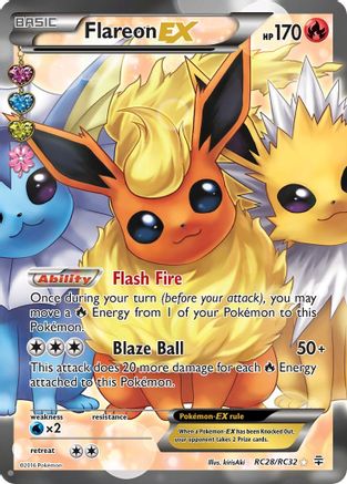 Flareon EX (Full Art) RC28/83 - Generations Radiant Collection Holofoil