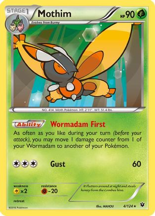 Mothim 4/124 - XY  Fates Collide Reverse Holofoil