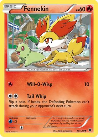 Fennekin (10) 10/124 - XY  Fates Collide Reverse Holofoil