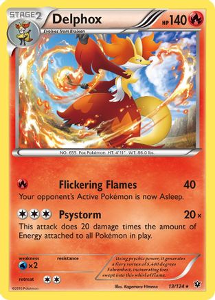 Delphox 13/124 - XY  Fates Collide Reverse Holofoil