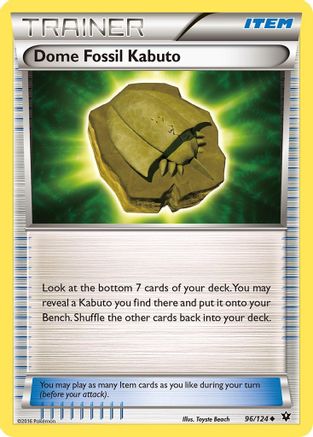 Dome Fossil Kabuto 96/124 - XY  Fates Collide Reverse Holofoil