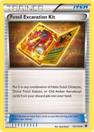Fossil Excavation Kit 101/124 - XY  Fates Collide Reverse Holofoil