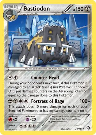 Bastiodon 70/114 - XY  Steam Siege Reverse Holofoil
