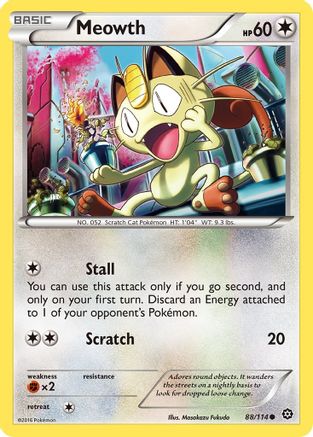 Meowth 88/114 - XY  Steam Siege Reverse Holofoil
