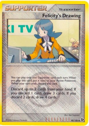 Felicity's Drawing - 098/106 (League Promo) 98 - League & Championship Cards Reverse Holofoil