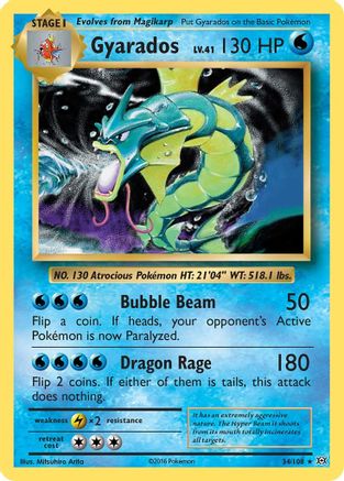 Gyarados 34/108 - XY  Evolutions Reverse Holofoil