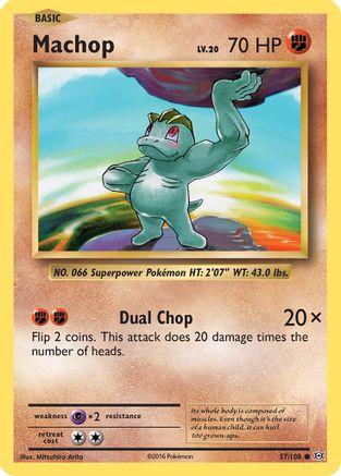 Machop 57/108 - XY  Evolutions Reverse Holofoil