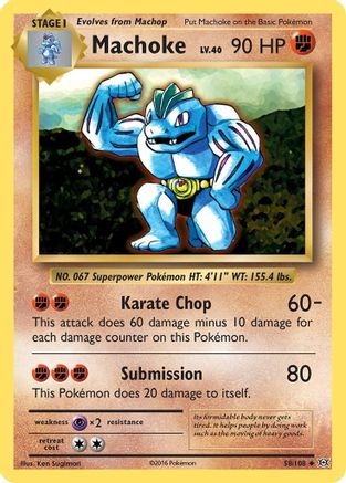 Machoke 58/108 - XY  Evolutions Reverse Holofoil