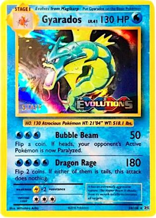 Gyarados - 34/108 (Prerelease) [Staff] 34 - XY Promos Holofoil