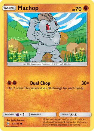 Machop (62) 62/145 - SM  Guardians Rising Reverse Holofoil
