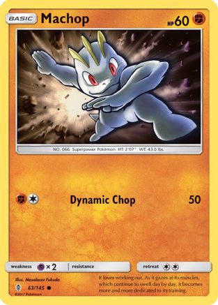 Machop (63) 63/145 - SM  Guardians Rising Reverse Holofoil