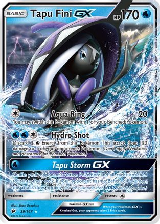 Tapu Fini GX 39/147 - SM  Burning Shadows Holofoil