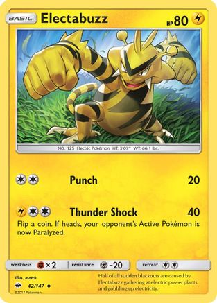 Electabuzz 42/147 - SM  Burning Shadows