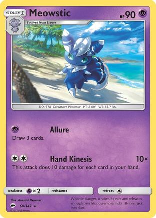 Meowstic 60/147 - SM  Burning Shadows Reverse Holofoil