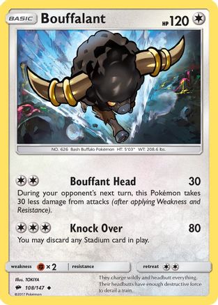 Bouffalant 108/147 - SM  Burning Shadows Reverse Holofoil
