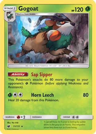 Gogoat 11/111 - SM  Crimson Invasion Reverse Holofoil