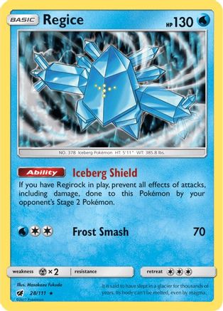Regice 28/111 - SM  Crimson Invasion Holofoil