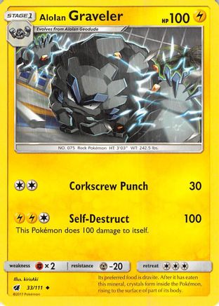 Alolan Graveler 33/111 - SM  Crimson Invasion Reverse Holofoil