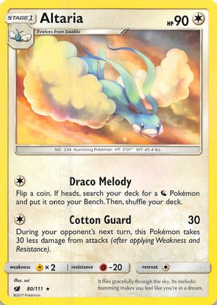 Altaria 80/111 - SM  Crimson Invasion Reverse Holofoil