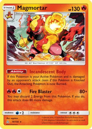 Magmortar 19/156 - SM  Ultra Prism Holofoil