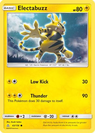 Electabuzz 43/156 - SM  Ultra Prism Reverse Holofoil