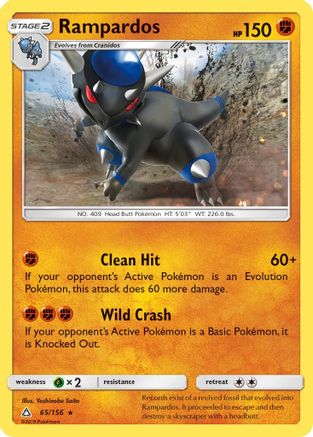 Rampardos 65/156 - SM  Ultra Prism Reverse Holofoil