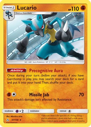Lucario 67/156 - SM  Ultra Prism Holofoil