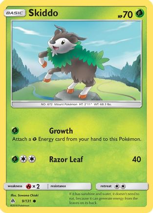 Skiddo 9/131 - SM  Forbidden Light Reverse Holofoil