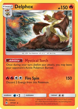Delphox 17/131 - SM  Forbidden Light Reverse Holofoil