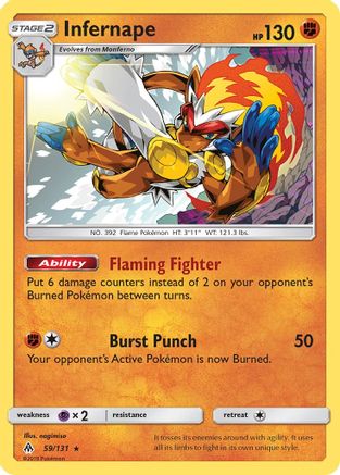Infernape 59/131 - SM  Forbidden Light Reverse Holofoil