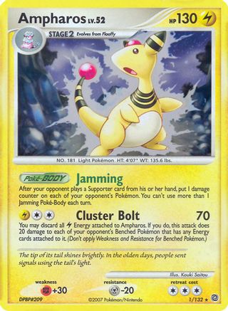 Ampharos - 1/132 (DP Secret Wonders) 1 - Deck Exclusives