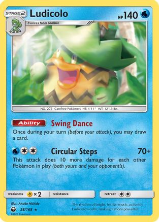 Ludicolo 38/168 - SM  Celestial Storm Holofoil