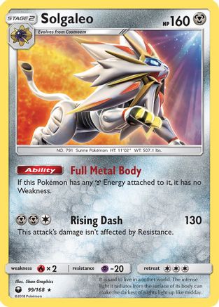 Solgaleo 99/168 - SM  Celestial Storm Reverse Holofoil