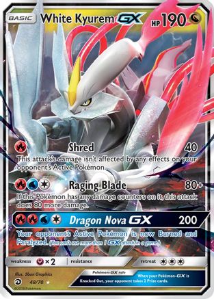 White Kyurem GX 48/70 - Dragon Majesty Holofoil