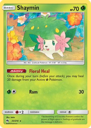 Shaymin 33/214 - SM  Lost Thunder Reverse Holofoil