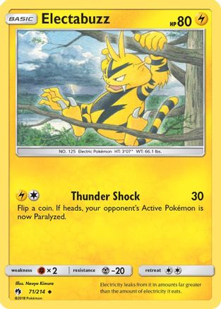 Electabuzz 71/214 - SM  Lost Thunder Reverse Holofoil