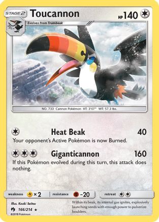 Toucannon 166/214 - SM  Lost Thunder Reverse Holofoil