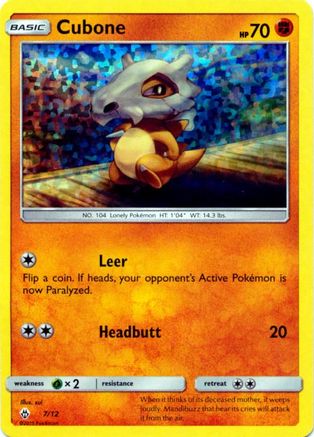Cubone - 7/12 7/12 - McDonalds Promos 2018 Holofoil