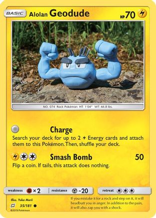 Alolan Geodude (35) 35/181 - SM  Team Up Reverse Holofoil