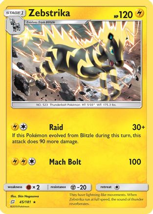 Zebstrika 45/181 - SM  Team Up Reverse Holofoil