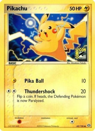 Pikachu - 60/106 (2005 San Diego Comic Con) 60 - Miscellaneous Cards & Products