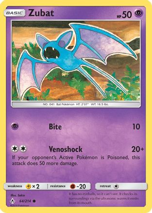 Zubat 64/214 - SM  Unbroken Bonds Reverse Holofoil