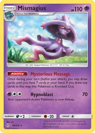 Mismagius 78/214 - SM  Unbroken Bonds Reverse Holofoil