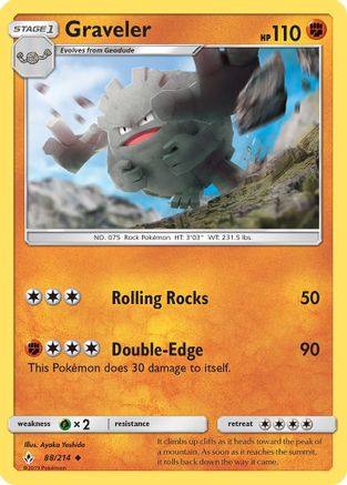 Graveler 88/214 - SM  Unbroken Bonds