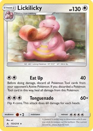 Lickilicky 153/214 - SM  Unbroken Bonds Reverse Holofoil