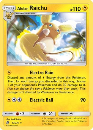 Alolan Raichu 57/236 - SM  Unified Minds Holofoil
