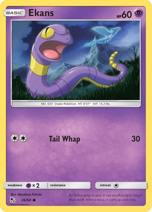 Ekans (26) 26/68 - Hidden Fates Reverse Holofoil